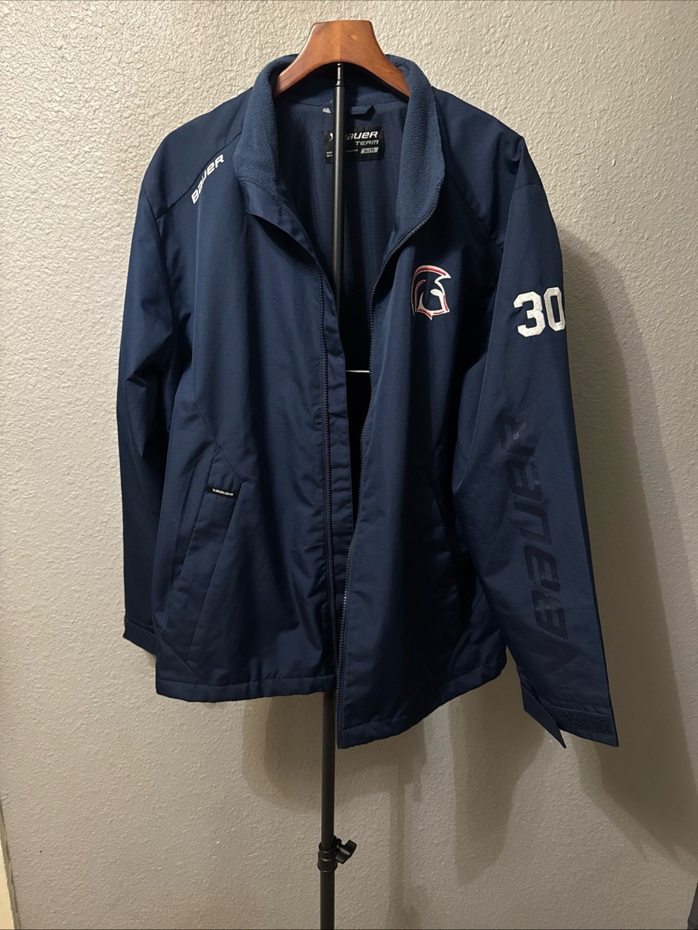 Bauer Navy Team Lightweight Jacket with Sleeve Number